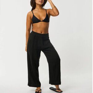 Ripcurl Premium Surf Crinkle Pants Black Beach Pull On Women's Size Medium Vacay